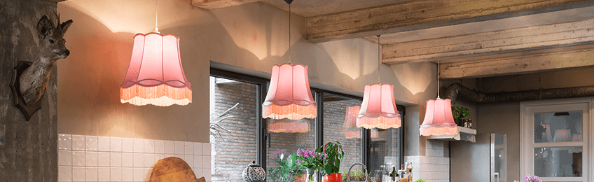 Roze lampenkappen Roze lampenkappen